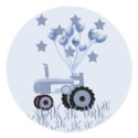 Baby Blue Tractor with Balloons Stickers sticker