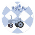 Baby Blue Tractor with Balloons Stickers sticker