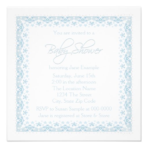Baby Blue Vintage Baby Boy Shower Invitation