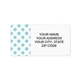 Baby Blue White Polka Dots Pattern Custom Address Labels