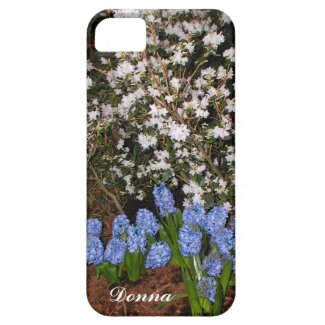 Baby Blue Wildflowers Personalized iPhone 5 Case