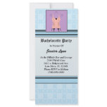 Baby Blue with CORSET Bachelorette Party Invitatio Rack Card Design