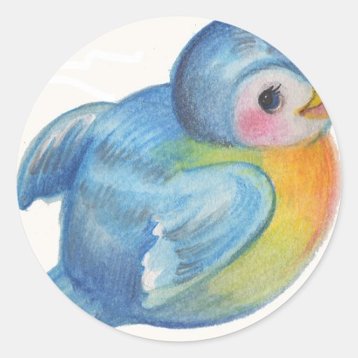 Baby Bluebird Retro design Vintage style Sticker