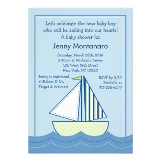 Baby Boats Sailboats Baby Shower Invitations