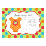 Baby Bodysuit Owl Baby Shower Invitations