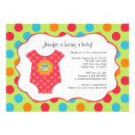 Baby Bodysuit Owl Baby Shower Invitations