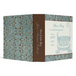 Baby Book Photo Album - Blue Brown Damask Cradle binders