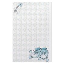 Baby Bootie Blue Stationery