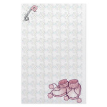 Baby Bootie Pink Stationery