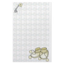 Baby Bootie Yellow Stationary stationery by UTeezSF Baby Bootie Yellow Stationary stationery