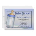 Baby Bottle Blue Baby Shower Invitations invitation