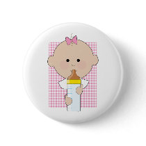 Baby Bottle Girl buttons by mariabellimages Baby Bottle Girl buttons
