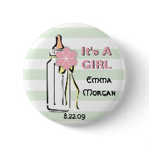 Baby Bottle- Girl Button by MissNNick Baby Bottle- Girl Button