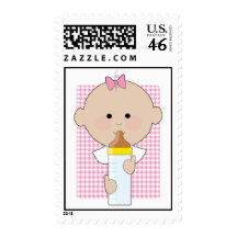 Baby Bottle Girl Stamps