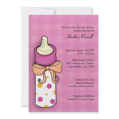 Baby Bottle Invitations: Pink by RetroWhimsyDesigns
