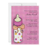 Baby Bottle Invitations: Pink