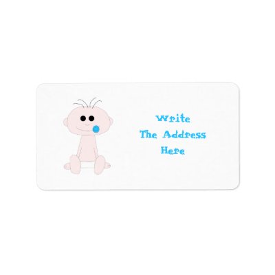 Address Label Template on Address Label Template With Baby Boy Cartoon Illustration