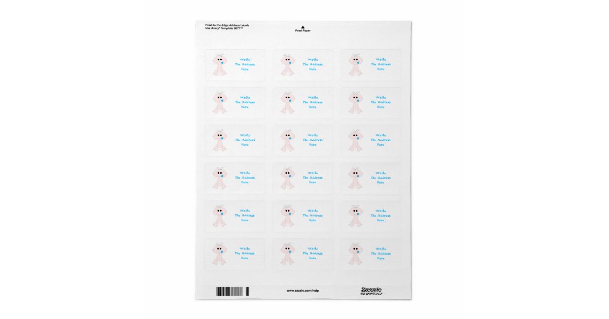 Baby Boy Address Label Template Zazzle