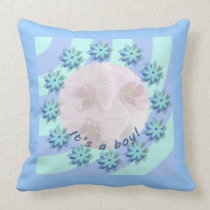 Baby Boy Announcement American MoJo Pillow pillows