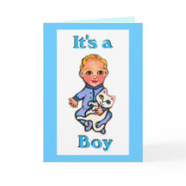 Baby Boy Announcement Greeting Card by jamiecreates1 Baby Boy Announcement Greeting Card