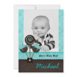 Baby Boy Announcement Invite Cake Pops Blue V