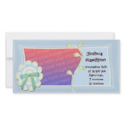baby boy announcement photo card