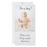 Baby boy announcement photo card