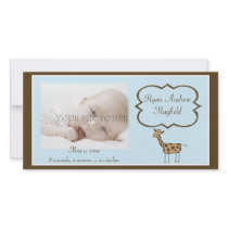 Baby Boy Announcement Photo Card