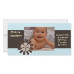 baby boy announcement photo card