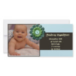 baby boy announcement photo card