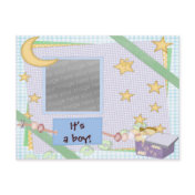 baby boy announcement photo card