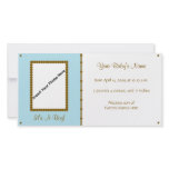 Baby boy Announcement Customized Photo Card