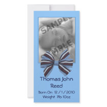 Baby Boy Announcement Picture Card
