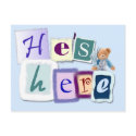 Baby boy announcement postcard by aslentz Baby boy announcement postcard