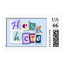 Baby Boy announcement stamp