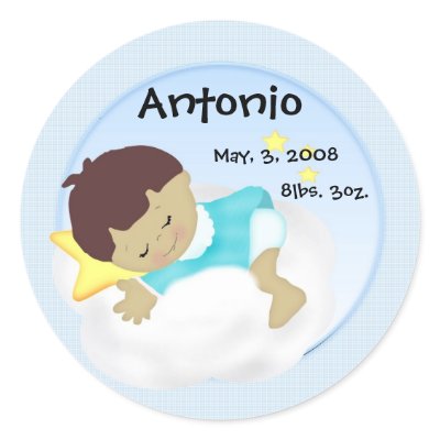 Baby Boy  Announcement Stickers by nextstopitaly
