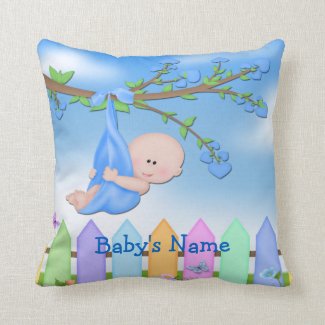 Baby Boy - Backyard Throw Pillow