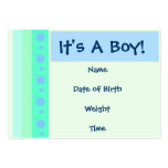 Baby Boy Birth Announcement Card Business Card Template