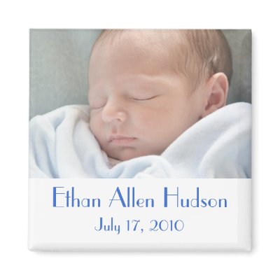 Baby Boy Birth Announcement Magnets by decembermorning