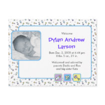Baby Boy Birth Announcement Postcard