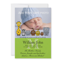 Baby Boy Birth Announcements Jungle Animals