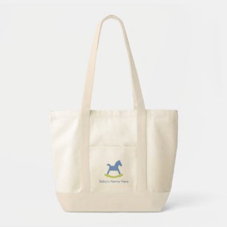 Baby Boy Blue and Yellow Rocking Horse Bag bag