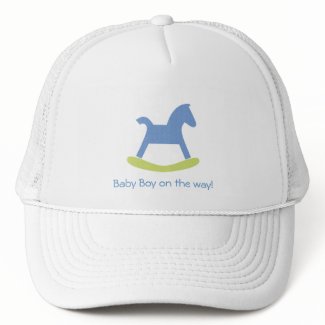 Baby Boy Blue and Yellow Rocking Horse Cap hat