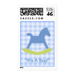 Baby Boy Blue and Yellow Rocking Horse postage