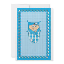 baby boy blue custom announcements