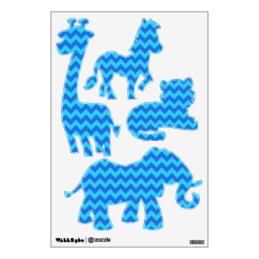 Baby Boy Blue Jungle Animals {Zig Zag} Room Decals Zazzle