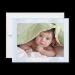 Baby Boy Blue Stripes Baby Picture Announcement