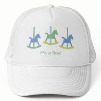 Baby Boy Blue, Yellow & Green Rocking Horse Cap hats