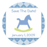 Baby Boy Blue & Yellow Rocking Horse Stickers