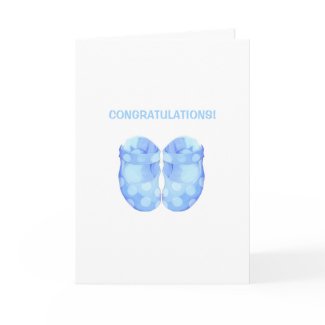 Baby Boy Booties Congratulations Card card